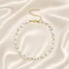 Joyería transfronteriza europea y americana, moda urbana, collar de mujer con cristal blanco transparente, collar de turquesa irregular