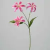 [3 Cabezas de Lirio Dorado] Flores Artificiales Flores de Plástico Falsas Arreglo Floral para Boda Sala de Estar Ventana Decoración del Hogar Paisajismo