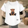 Comércio Exterior Transfronteiriço Liberação Estoque Grande Marca Etiqueta Cortada Camiseta Feminina Manga Curta Tamanho Grande Top Solto Roupa de Mãe Cobertura da Barriga