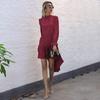 Falda Plisada de Niveles Irregular Yiyi para Mujer Vestido Popular Transfronterizo Vestido Chaqueta Larga de Manga Larga para Viajar