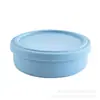 Lancheira de Silicone, Caixa Redonda para Lanches e Conservação de Frutas para Piquenique de Grau Alimentício, Portátil para Trabalhadores de Escritório