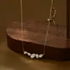 Colar Gargantilha de Ouro Eletrodepositado com Zircônia Microincrustada Gota d'Água Gota de Orvalho para Mulheres Design Simples Estilo Japonês e Coreano Colar Versátil