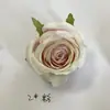 Cabezas de rosas artificiales más vendidas transfronterizas, flores de rosa al por mayor, flores falsas de tela de seda para manualidades para paredes de flores, flores de rosa artificiales
