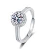 Anillo de moissanita de simulación en vivo para mujer, anillo de bodas de seis garras de 1 quilate, con libro rojo de mano rápida transfronteriza, venta al por mayor de fábrica