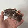 Exquisito Peine de Madera de Sándalo Negro Dorado Pintado Peine de Luna de Madera Entera Engrosada con Grabado para Señoras y Regalos del Día de la Enfermera Regalos de Festival