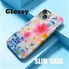 Funda para Teléfono Ins Flor Acuarela Rosa Suave Iphone18Pro Funda para Teléfono de Mujer 17 Cobertura Total Agujero Grande Estuche Duro
