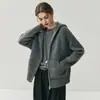 Cárdigan con capucha y cremallera Baicai Rong 2026 Otoño/Invierno con bolsillos, Prendas exteriores versátiles y de moda de punto suelto tipo gofre