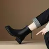 Botines estilizados y versátiles para mujer, nueva colección otoño/invierno 2026, forrados de felpa para abrigar, Botas tipo Martin de estilo británico, Botines elásticos y estilizados