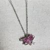 Collar de corazón de circonita rosa fresca estilo Mori para mujer, elegante, de lujo ligero, moda de alta gama, collar versátil, cadena para clavícula
