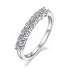 Anillos de Moda Estilo Influencer Europeo y Americano para Mujer, Moissanita, Sensación de Gama Alta de Nicho, Anillos de Banda de Siete Estrellas de Plata de Ley 925, Joyería al por Mayor