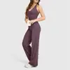 Nuevo Conjunto de Dos Piezas para Fitness, Yoga y Pilates 2025, Estilo Transfronterizo, Top Deportivo tipo halter con escote en V y Pantalones de Pierna Recta