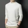 Camiseta Retro Americana Resistente de Corte Ajustado con Cuello Medio para Vestir en Capas, Prenda Base Casual para Hombre en Otoño e Invierno