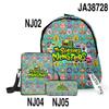 Meus monstros cantantes show de monstros mochila de três peças mochila de estudante mochila mochila estojo