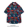 Camisa Floral Retro Vintage Estilo Hong Kong de Manga Corta Diseño Estilo Tailandés Hawaiano Camisa de Marca Atractiva de Moda para Hombres y Mujeres