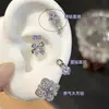 Pendientes Cruz Mariposa Oso Pequeño Estilo Dulce Fresco Chispa Explosiva Circonio Acero de Titanio Sentido de Diseño de Nicho Pendiente Estrella Mujeres Venta al por Mayor