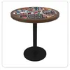 Mesa y Silla de Cafetería Retro Combinación Muebles para Catering Cabina Comercial Sofá Mesa para Tienda de Postres y Té con Leche Restaurante Americano Occidental