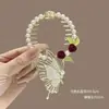 Pinza para el pelo de metal con diamantes de imitación de Corea del Sur, con borlas de perlas, elegante pinza para el pelo de trigo, pinza para el pelo con forma de tiburón, accesorios para el cabello