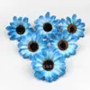 Girasol de simulación flor de girasol cabeza de flor 8cm Flor de pasador hecha a mano DIY Rota de mimbre sombrero de paja lintel decorativo corona arreglo floral