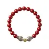 Pulsera de Cinabrio Crudo con Alto Contenido de Arena Roja, Simbolizando Abundancia Cada Año, Adecuada para Hombres y Mujeres, Regalo de Joyería al por Mayor