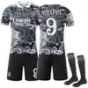2526 Blanco y Negro No. 9 Camiseta de Mbappé 5 Bellingham 7 Vinícius Real Madrid Edición Especial Patrón de Dragón Uniforme de Fútbol