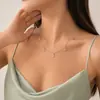 Collar de cadena de clavícula con cuentas doradas de moda transfronteriza europea y americana para mujer, collar de perlas de temperamento simple personalizado que combina con todo