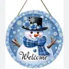 Decoração de Natal Placa Redonda de Madeira para Porta Artesanato de Madeira Amazon Temporada de Halloween Neve Pingente de Madeira