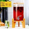 Cubo de Coca-Cola, Cubo para Bebidas de Jugo, Buffet, Cubo para Té de Frutas, Cubo para Vino, Cubo de Vidrio de Gran Capacidad, Tetera para Agua Fría con Grifo