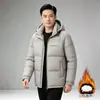 Venta directa de fábrica chaqueta de algodón con capucha desmontable para hombre, abrigo acolchado cálido y a prueba de viento de invierno para padres de mediana edad y mayores, modelo 83101