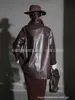Moda de Primavera y Otoño Chaqueta Corta de Piel de Oveja Estilo Francés, Nuevo Estilo de Otoño, Chaqueta Casual Retro de Cuero Genuino para Mujer