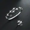 Pulsera de Estrella de Seis Puntas Transfronteriza Amazon Pulsera de Lujo Ligero de Gama Alta para Mujer Conjunto de Anillo de Pulsera Versátil de Nicho Joyería