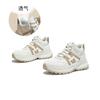 Tênis Brancos de Couro Genuíno com Sola de Espuma para Mulheres, Novo Estilo Primavera 2026, Tênis Esportivos para Corrida, Sapatos Casuais 'Dad Shoes' com Sola Grossa para Aumentar a Altura