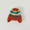Chapéu infantil Outono e inverno Meninas 'Pullover Cap coreano Malha Cap Cor Lã Cap Meninos 'Bebê Quente Orelha Proteção Cap Trendy