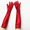 Guantes Plateados con Recubrimiento de Charol para Performance de Pole Dance Accesorios de Disfraz de Halloween Guantes Ajustados para Adultos