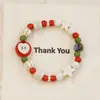 Pulsera de Cerámica de Jingdezhen, Regalo de Estilo Chino Tradicional, Tejida a Mano, Fresca y Versátil para Niñas, Nueva Pulsera de Hilo de Cerámica Estilo Chino