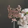 Inserto de Pastel de Feliz Cumpleaños Tridimensional Transfronterizo Plástico Estampado en Caliente Decoración de Pastel de Feliz Cumpleaños Suministros para Fiesta