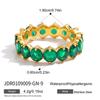 Europa y Estados Unidos INS viento joyería roja neta oro de 18 quilates acero inoxidable incrustado anillo de circón verde moda para damas anillo versátil