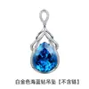Collar de Diamantes Lágrimas de Ángel de Lujo Europeo y Americano con Colgante de Sirena con Gota de Topacio Azul