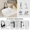 Estilo Crema Apartamento Pequeño Lavabo de Cerámica con Encimera Lavabo Ovalado Lavabo de Arte para Baño Hogar