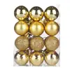 Bolas de Natal Hongfeng 24 Peças 4cm Bolas de Natal Plástico Brilhante Bolas Galvanizadas Decorações de Árvore de Natal