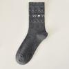 Calcetines Grises para Mujer, Estilo Coreano, Calcetines Dulces de Corazón Pequeño hasta la Pantorrilla, Ropa Exterior de Otoño e Invierno, Calcetines Lindos Estilo Japonés para Estudiantes