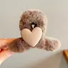 Pinza de pelo grande, voluminosa, de felpa floral para mujer, otoño/invierno, estilo de alta gama, pinza de pelo de lazo, nuevo clip de tiburón estilo coreano