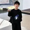 Camiseta de Manga Larga Transpirable de Algodón Puro para Niños de Primavera y Otoño 2026 Ropa de Otoño para Niños Talla Mediana y Grande Moda Top de Cuello Redondo