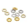 Cobre Dorado Real Conservador de Color Anillo con Agujero Grande Espaciadores Rueda Espaciadores de Circonita Cuentas para Hilo Pulsera Accesorios DIY Materiales para Cuentas
