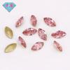 Huagang Gem Banhado a Ouro Amarelo Dema Olho Em Forma de Zircônia Rosa Pedra Nua Rosa Artificial CZ Diamante Pedra Branca Broca de Unha
