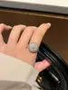 Anillo geométrico estilo vintage europeo y americano con diamantes, diseño único, anillo abierto personalizable, nuevo modelo 2026, joyería de lujo ligero