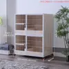 Oferta especial jaula para cría de gatos de madera maciza, jaula de cría de gatos de tres niveles, casa grande para gatos, villa para gatos, jaula de hospedaje, sala de partos para gatos