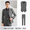 Terno Engrossado Outono e Inverno Estilo Coreano Slim Profissional Formal Masculino Noivo Traje de Casamento Terno Masculino de Três Peças