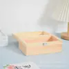 Lonchera de Madera Caja para Frutos Secos de Sala de Estar con Tapa Lonchera Estudiantil Estilo Japonés Caja de Madera para Nueces