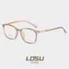 Lentes lisos TR90 montura para gafas de miopía estilo celebridad de internet de moda para mujer foto callejera lentes lisos cuadrados transparentes para hombre 8124