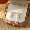 Pendientes Franceses de Metal Doble Fila Full Diamond Microincrustados de Circonita Minimalistas Lujo Ligero Adornos Elegantes Pendientes de Gota de Agua Corazón Joyería